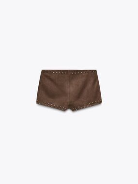 NWT Zara Suede Studded Shorts
